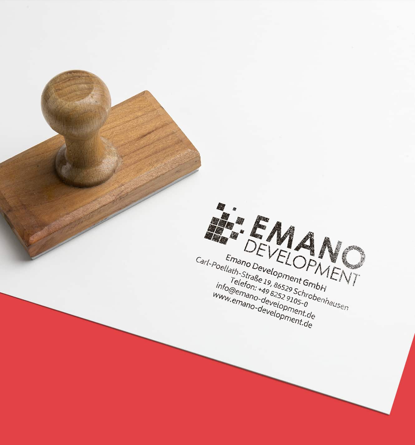 Markenstrategie: Geschäftsausstattung Emano Stempel
