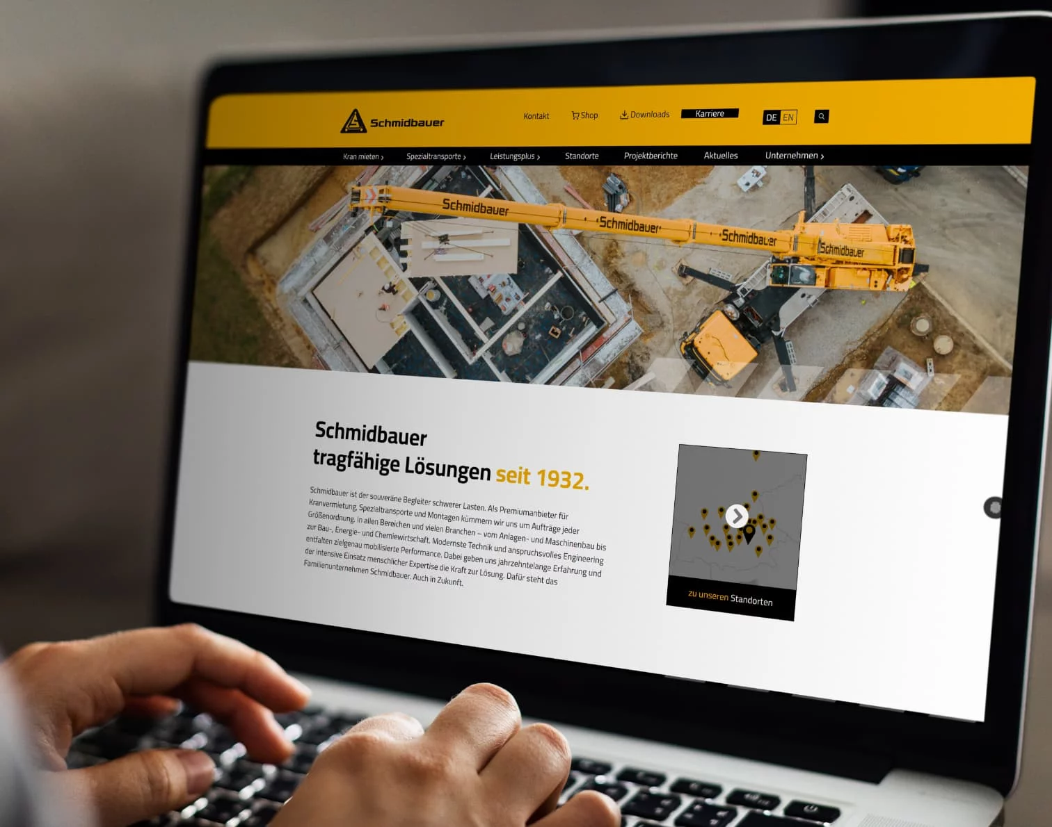 Mockups Facelift Webseite Typo3 Schmidbauer | creationell Werbeagentur