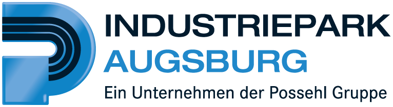 Logodesign für Industriepark Augsburg in dunkel- und hellblau